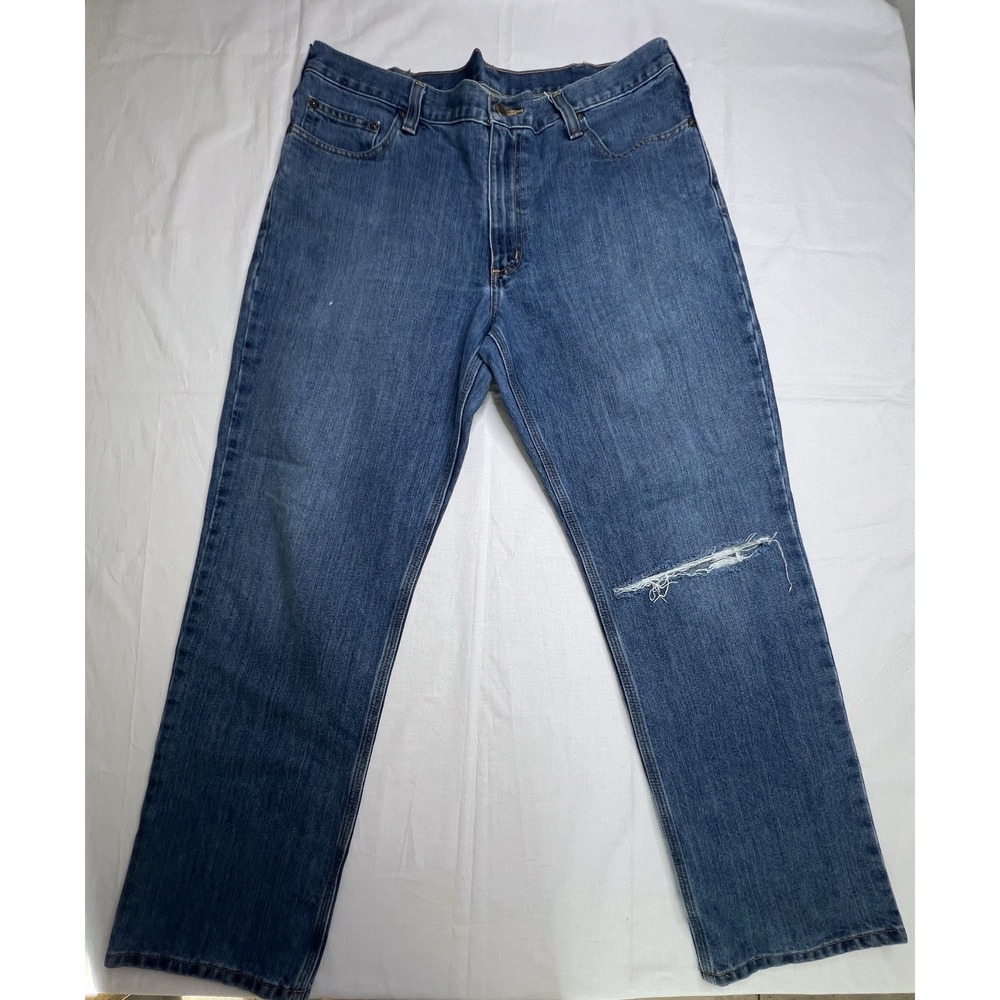 Carhartt 101483-980 Cotton Blend Blue Jeans Men's Size 38x32